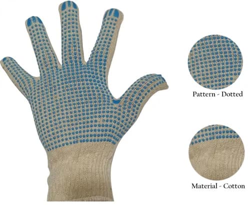 Krishweld Cotton PVC Dotted Safety Glove